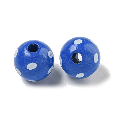 Printed Wood European Beads WOOD-G022-18G-1