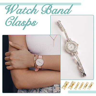 12Pcs 3 Styles Eco-Friendly Brass Watch Band Clasps KK-DC0003-98-1