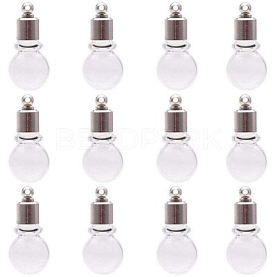 Round Transparent Glass Wishing Pendants GLAA-PH0007-21P-1