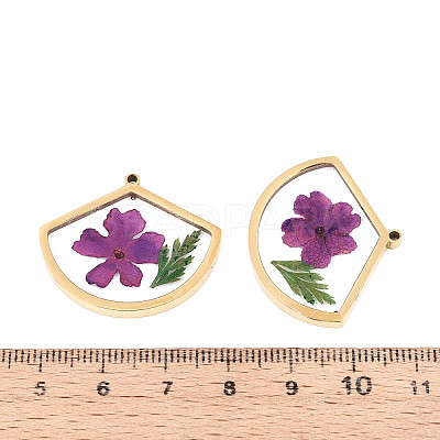 304 Stainless Steel Epoxy Resin Pendants STAS-T072-19-1