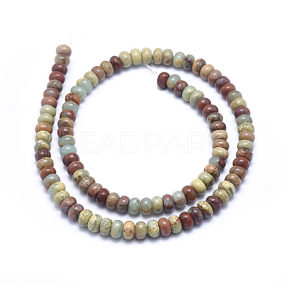 Natural Aqua Terra Jasper Beads Strands G-N0128-49-6mm-1