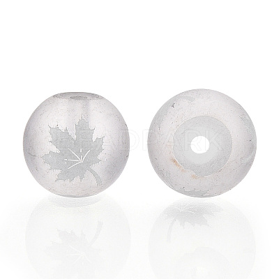 Autumn Theme Electroplate Transparent Glass Beads EGLA-S178-01-01G-1