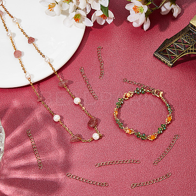 100Pcs Ion Plating(IP) 304 Stainless Steel Chain Extender STAS-BBC0006-14B-1