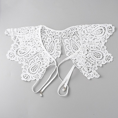 Detachable Fibre Lady's Embroidered Collars AJEW-CJC0006-01-1