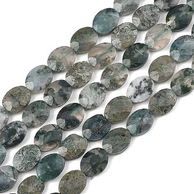 Natural Moss Agate Beads Strands G-H349-A01-22-1
