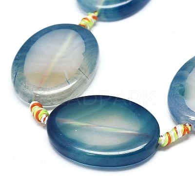 Natural Banded Agate/Striped Agate Beads Strands G-L544-026A-1