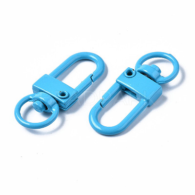 Spray Painted Eco-Friendly Alloy Swivel Snap Hooks Clasps PALLOY-T080-02Q-NR-1