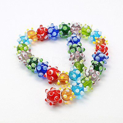 Handmade Bumpy Lampwork Beads Strands X-LAMP-G050-1-1