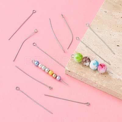 Tarnish Resistant Stainless Steel Eye Pin Jewelry Findings X-STAS-E013-0.6x40mm-1