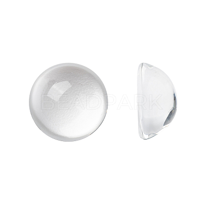 Transparent Half Round Glass Cabochons X-GGLA-R027-16mm-1