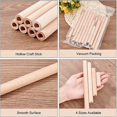 4 Styles Unfinished Beech Wood Rods WOOD-OC0002-53-1