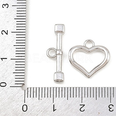 Heart Brass Toggle Clasps KK-G548-43P-02-1