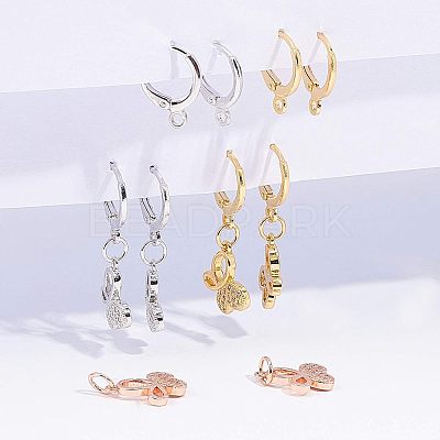Brass Huggie Hoop Earring Findings KK-NB0002-27-1
