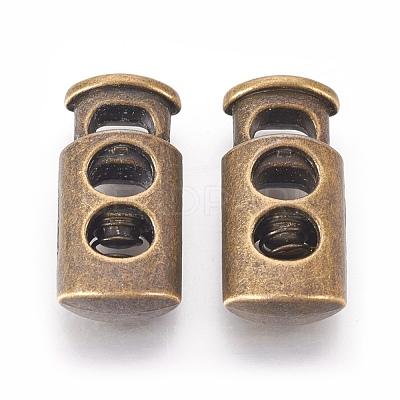 Alloy Spring Cord Locks PALLOY-WH0027-09-AB-1