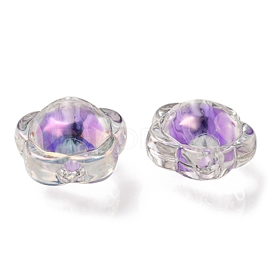 UV Plating Rainbow Iridescent Acrylic Beads OACR-A014-03B-1