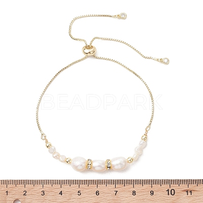 Natural Cultured Freshwater Baroque Pearl Beads Link Bracelets BJEW-JB13554-1