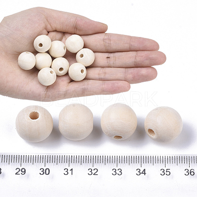 Natural Unfinished Wood Beads WOOD-S651-A16mm-LF-1