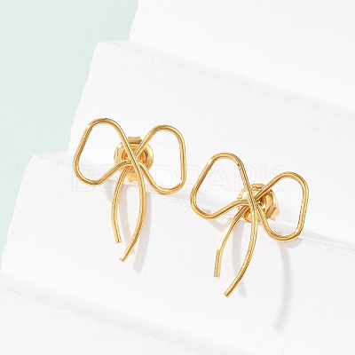 304 Stainless Steel Stud Earrings EJEW-G423-32F-G-1