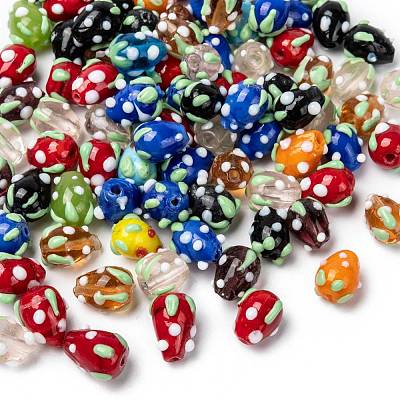 Handmade Lampwork 3D Strawberry Beads LAMP-R109A-M-1