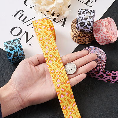 Leopard Printed Grosgrain Ribbons OCOR-TA0001-25-1