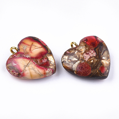 Assembled Bronzite and Imperial Jasper Pendants G-T111-04D-1