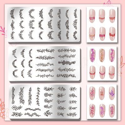 Stainless Steel DIY Nail Art Templates MRMJ-WH0092-048-1