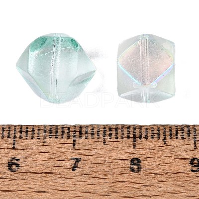 Electroplate Transparent Glass Beads EGLA-Q140-01-A07-1