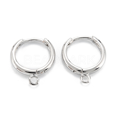 Rack Plating Brass Huggie Hoop Earrings Finding KK-D063-05P-1