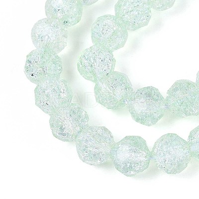 Transparent Crackle Glass Beads Strands GLAA-N053-8mm-06-1
