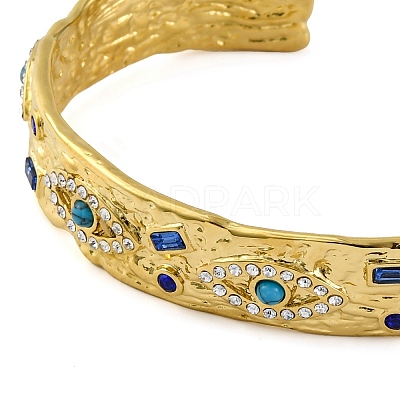 304 Stainless Steel Natural Turquoise Cuff Bracelets BJEW-U009-01G-03-1