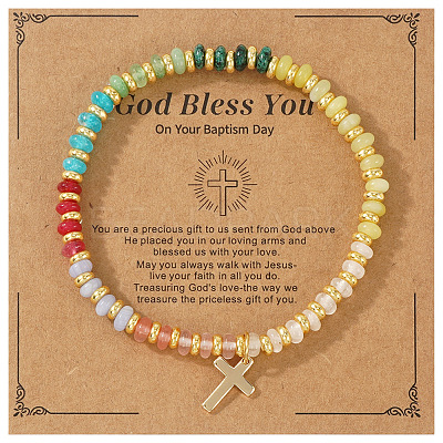 Natural Mixed Gemstone Rondelle Beads Stretch Bracelets XM9841-3-1