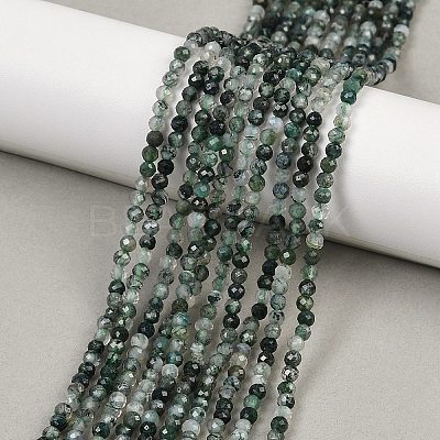 Natural Moss Agate Beads Strands X-G-A129-3mm-01-1