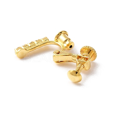 Brass with Crystal Rhinestone Clip-on Earring Findings FIND-WH0127-03G-1