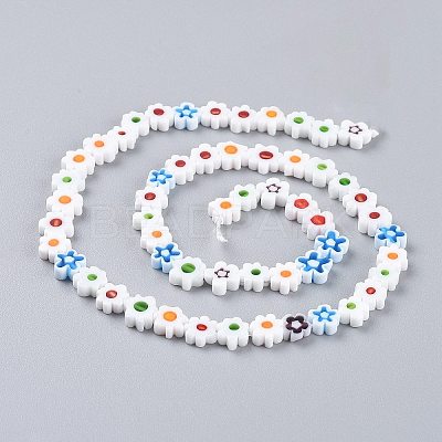 Handmade Millefiori Glass Bead Strands LAMP-J035-8mm-11-1