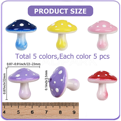 25Pcs 5 Colors Opaque Acrylic Beads MACR-PA0001-60-1