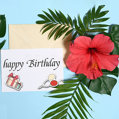 1 Set Birthday Cake PET Hollow Out Drawing Painting Stencils DIY-GL0004-111-1