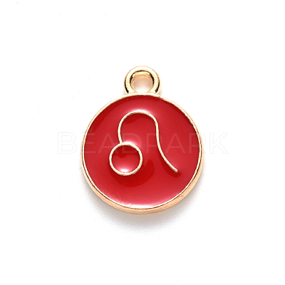 Alloy Enamel Pendants X-ENAM-S124-01B-07G-1