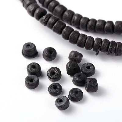 Natural Coconut Column Bead Strands COCB-O001-07-1