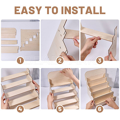 5-Tier Wood Display Risers ODIS-WH0038-242-1