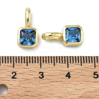 Brass Micro Pave Cubic Zirconia Charms KK-G555-21G-12-1