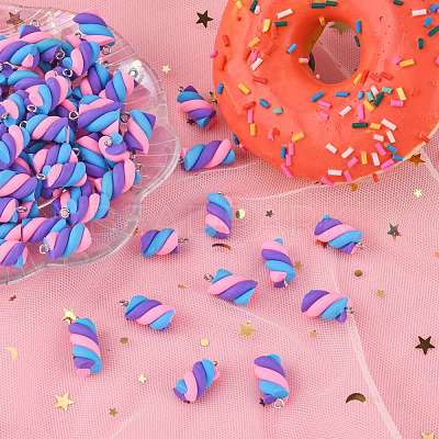 Handmade Polymer Clay Charms X-CLAY-T016-83M-1