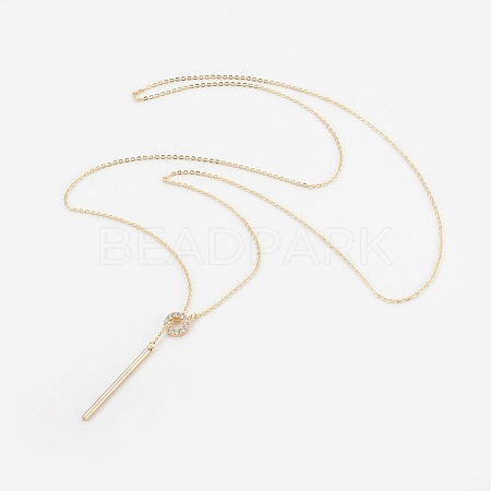 Brass Cross Chain Lariat Necklaces NJEW-JN02258-1