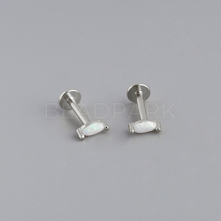 925 Sterling Silver with Synthetic Opal Cartilage Earrings FS-WG3DFDB-01-1