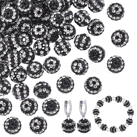 50Pcs Polymer Clay Rhinestone Beads PORC-OC0001-13A-1