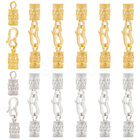 12Pcs 2 Colors Zinc Alloy Hook and S-Hook Clasps FIND-PH0009-20-1