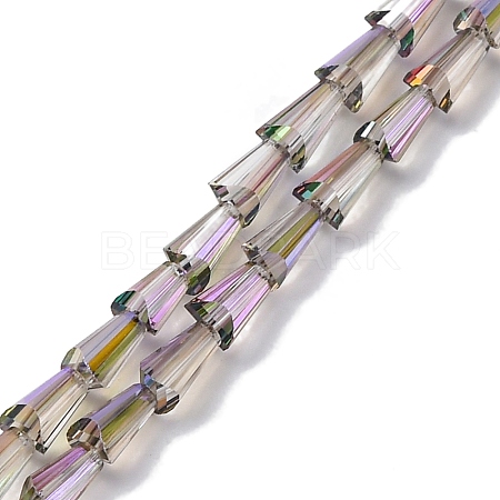 Transparent Electroplate Glass Beads Strands EGLA-H107-02A-HR01-1
