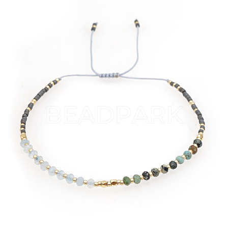 Adjustable Glass Seed Bead Braided Bead Bracelets for Women VT9382-5-1