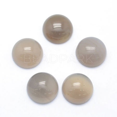Natural Grey Agate Cabochons G-P393-R46-14.5mm-1