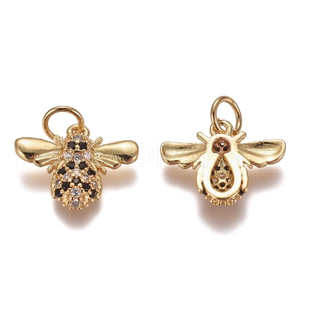 Brass Micro Pave Cubic Zirconia Charms ZIRC-G153-31G-1