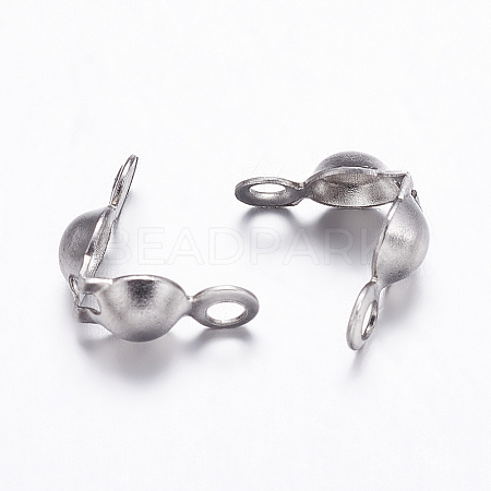 Tarnish Resistant 304 Stainless Steel Bead Tips X-STAS-K146-071-8x4mm-1